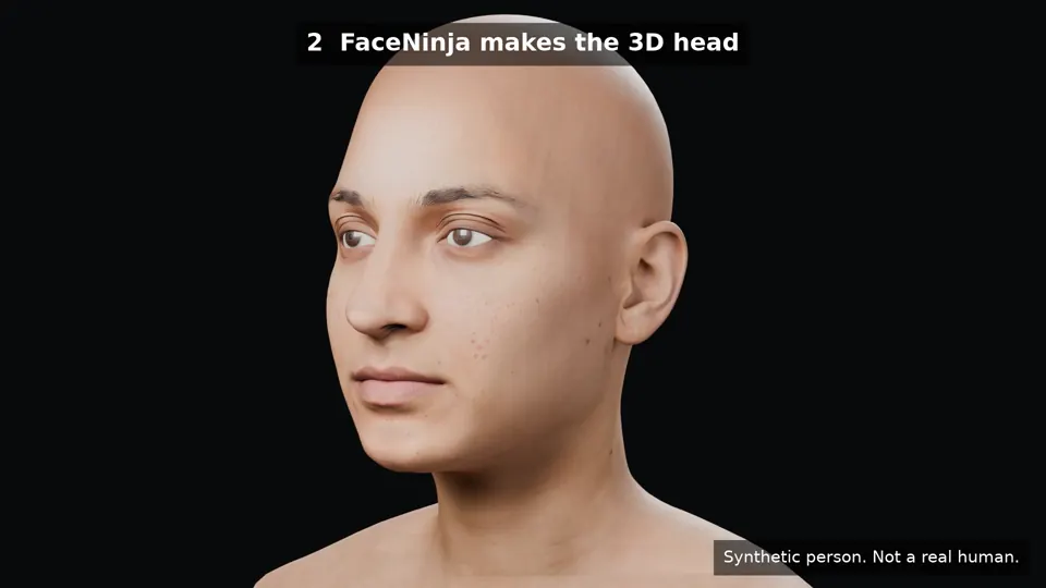 3D hlava vytvořená z fotky