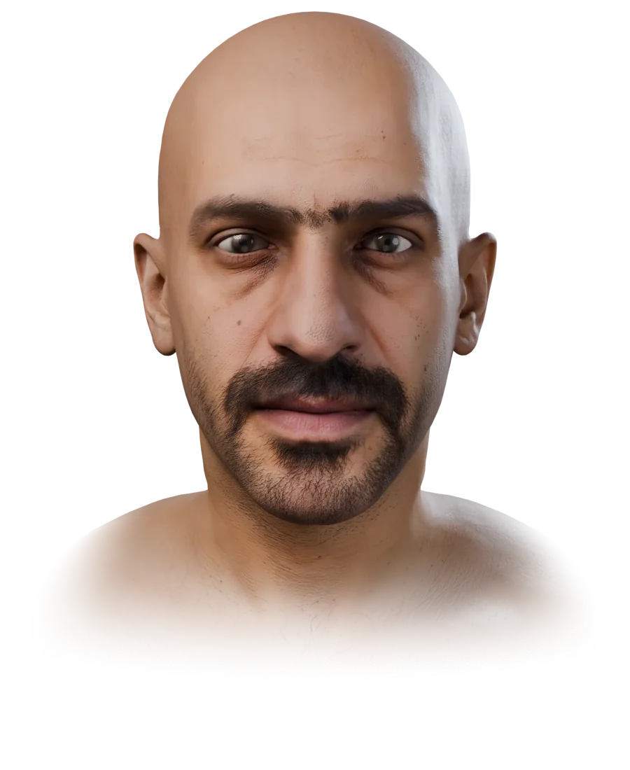 الرأس ثلاثي الأبعاد بصيغة MetaHuman الذي صنعه FaceNinja من الصورة S-09